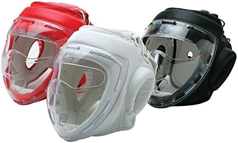 Ace Martial Arts Supply Headgear with Clear Mask - White - Small