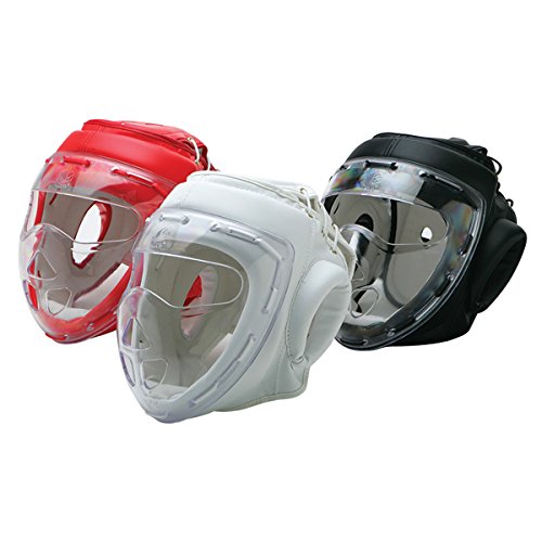 Ace Martial Arts Supply Headgear with Clear Mask - Black - Medium