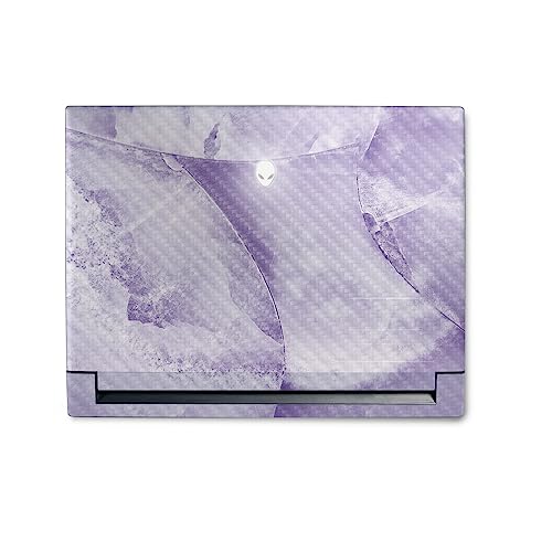 Image of MightySkins Carbon Fiber Skin Compatible With Alienware M18 R1 (2023) Full Wrap Kit - Round Amethyst | Protective Durable Textured Carbon Fiber Finish | Easy To Apply & Change Styles | Made in the USA