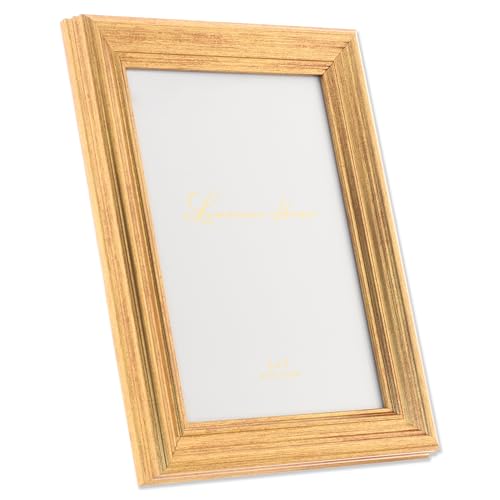 Image of Lawrence Frames Sutter Burnished Picture Frame, 5 by 7-Inch, Gold