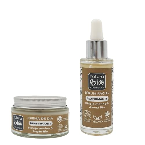 NaturaBIO Cosmetics - PROMO Set Reafirmante BIO Crema de Día con Hinojo Marino y Argán BIO 50ml + Sérum Facial con Hinojo Marino y Avena BIO 30ml, Vegano