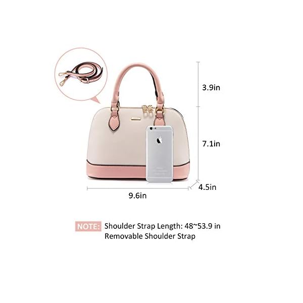 Small-Crossbody-Bags-for-Women-Classic-Double-Zip-Top-Handle-Dome-Satchel-Bag-Shoulder-Purse Small Crossbody Bags for Women Classic Double Zip Top Handle Dome Satchel Bag Shoulder Purse Pink&Beige