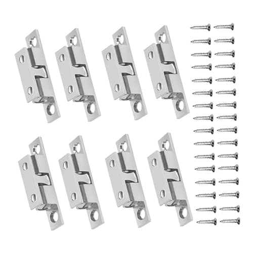 8 Stück Verstellbaren Türschnapper,Silber Doppelkugelschnäpper,Metall Schnappverschluss,Kugelschnäpper Möbel,Schrank Verschluss für Wohnwagen und Booten,mit 32 Pcs Schraube,etwas fallen zu vermeiden.