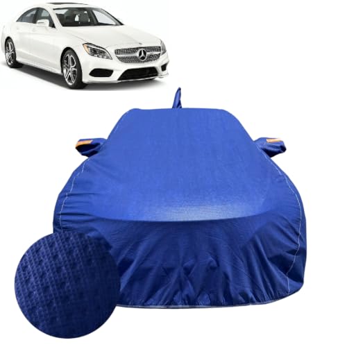 Image of ACTURATE Car Cover for Mercedes-Benz CLS Class (2011-2018) | 100% Waterproof Cover with Reflective Mirror Pockets | Dustproof, Scratchproof, Heatproof CLS Class Car Cover |Soft Cotton Lining| Blue