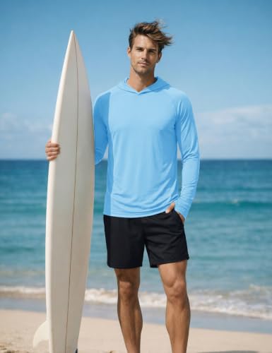 Image of KEFITEVD Men's Sun Hoodie Long Sleeve Fishing UPF 50+ SPF Quick Dry Shirts