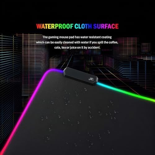 RGB Işıklı Gaming Mouse Pad 80x30 XXL - 13 Mod LED Oyuncu Mousepad, Kaymaz Su Geçirmez Büyük Oyun Altlığı, USB Plug&Play Klavye Mouse Pad - Görsel 7