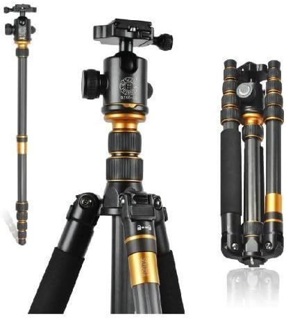 XCSOURCE Q-666C Professional Photography Carbon Fiber Travel Tripod Monopod Kit & Ball Head for DSLR Camera Canon Nikon Pentax Sony LF375