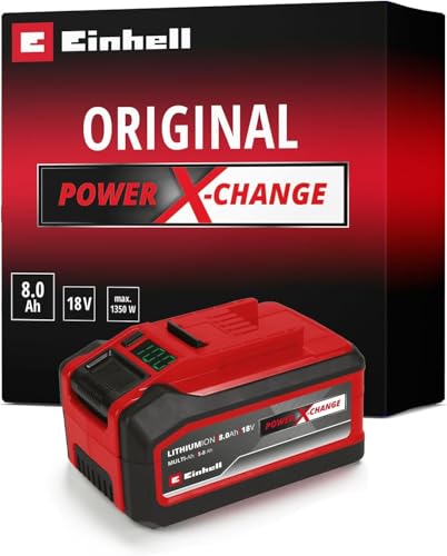 Original Einhell Batería Power X-Change PLUS Multi Ah 18 V 5-8 Ah (18 V, para todos los equipos PXC, indicación de estado de carga, sist. de gestión de baterías, sin cargador)