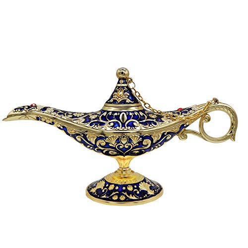 AVESON Classic Vintage Rare Legend Aladdin Magic Genie Costume Lamp Home Table Decoration & Gift, Royal Blue