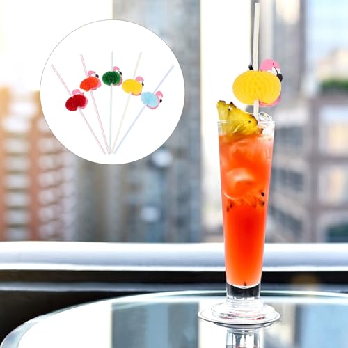 Pitillos desechables para fiestas tropicales x50 miniatura 7