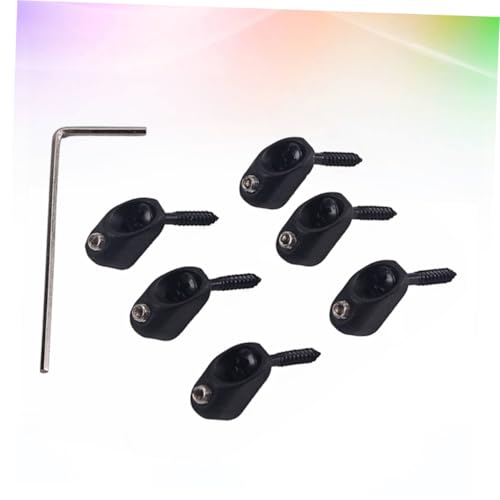 HEMOTON 6pcs Ga1119 Metal Locking Nut Set for Headless Bass Guitar Electric String Locking Nut with 1 Wrench 6 Screws