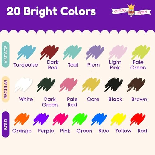 Image of CHALKY CROWN Liquid Chalk Markers - Bold Chalkboard Markers- 20 Pack, 6mm | 20 Bold Vibrant Colors for Glass, Windows, Blackboards & Signs - Reversible Chisel & Bullet Tips - Non-Toxic Ink Base