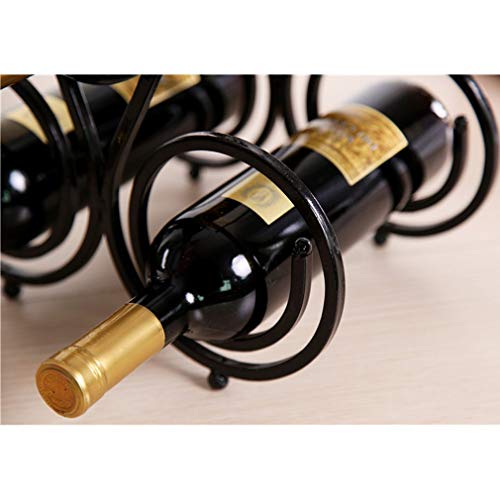Soporte para botellas de vino para 3 unidades metálico miniatura 4