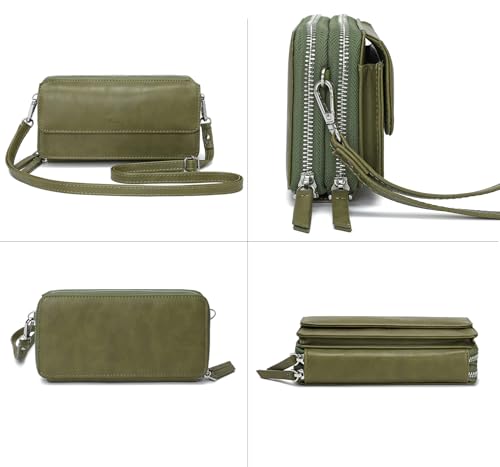 Image of Lanyani RFID Crossbody Wallet Wristlet Purse with Phone Pocket For Women Vegan Leather
