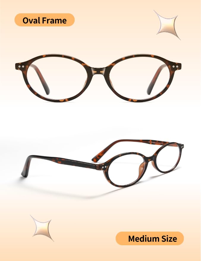 Image of Y2K Oval TR90 Blue Light Blocking Glasses Ultra Light Computer Screen Gaming for Woman