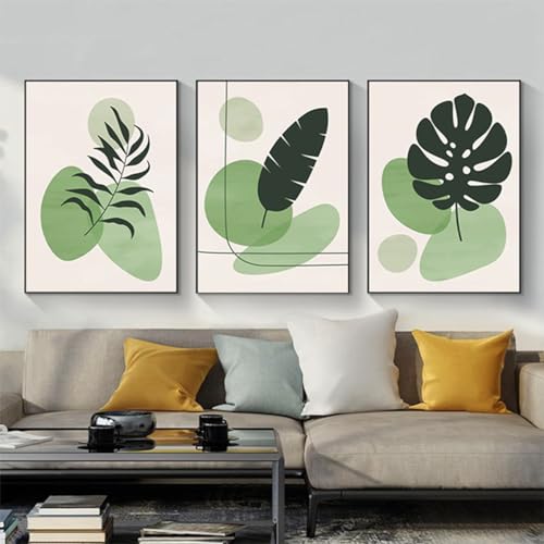 Posters muraux feuille botanique grand format 60 x 90 cm au design abstrait