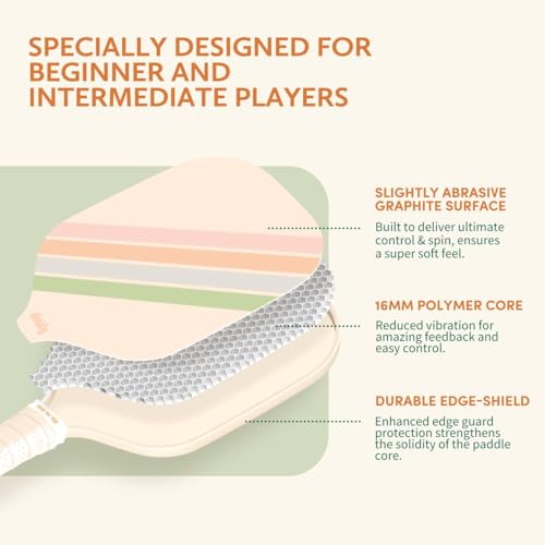 Image of Pickleball Paddles Set of 2 /4- USAPA Approved Graphite /Fiberglass Pickleball Racket, 2 Pickleball Rackets, 4 Balls and 1 Portable Carry Bag, Aesthetic Pickle Ball Set for Men Women Beginners