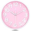 Amazon.com: Lafocuse 12 Inch Silent 3D Numbers Pink Wall Clock for ...
