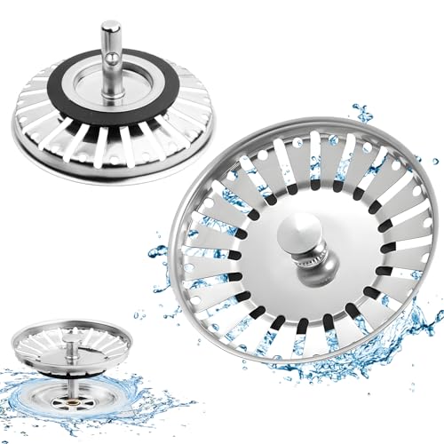 2 Cestas Coladoras de Acero Inoxidable 84mm, Tapón Colador Fregadero, Tapón Fregadero Teka, Tapa Fregadero Cocina, Tapones de Fregadero de Cocina, Filtro Fregadero de Cocina, Colador Desagüe Fregadero