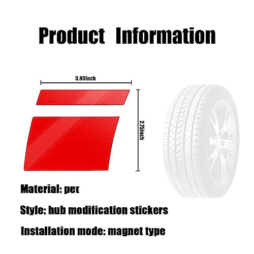 Image of gunhunt 6 PCS Car Reflective Stickers, Wheel Rim Decal Stripes Car Decals, Automotive Decals Hash Stripe Stickers for 18-21 Inch Wheels Tire Rim Safety Decoration Accessories (Red)