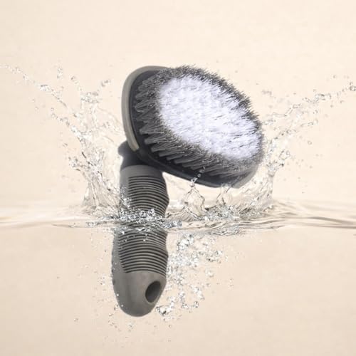 Image of MenzaPro Car Tyre Cleaning Brush with High-Density Nylon Bristles | 3D Curved Design, Anti-Slip Handle | Heavy-Duty Tyre, Wheel & Rim Cleaning Tool