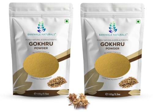 Image of Gokshura Powder - 100g | Tribulus Terrestris /Gokhru Churna | Boost Energy, Strength & Testosterone | Pure & Natural | Non GMO With No Added Preservatives (Gokhsura Big Pack, Pack of 2)