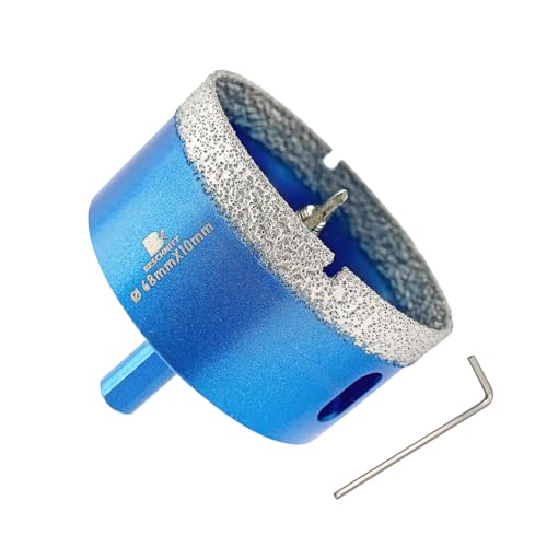 Dry Diamond Core Drill Bit with Pilot Bit - 2 11/16" Diamond Tile Hole Saw with Triangle Shank for Porcelain Tile Ceramic Stone Granite Marble