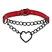 MILAKOO Vintage Gothic Kragen Punk Goth Emo Herz Leder Halsreif mit schwarzer Kette Halskette für Frauen