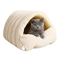Katzenbett Waschbares Katzenhöhlenbett Halbgeschlossenes Schlafnest Welpenhaus Mit Einer Kleinen Bürste Schlafbett Für Indoor-Katzen Oder Kleine Hunde Welpe Kitty Kätzchen Kaninchen
