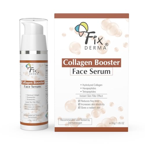 Fixderma Hydrolyzed Collagen Booster Face Serum | Collagen Serum for Face Face, Fine Lines & Wrinkles | Serum for Men & Women | Suitable for All Skin Types - 30g