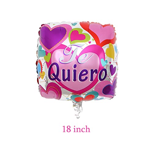 12Pcs Valentine's Day Party Balloons Square Shaped Foil Balloons Spanish Te Amo Mylar Balloons For Valentines Day Anniversary Wedding Party Decorations Supplies #TOP2