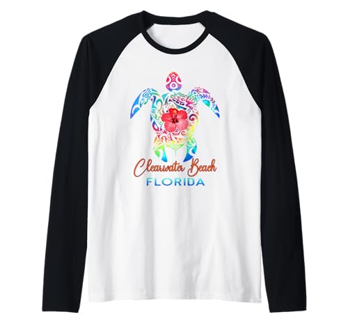 Clearwater Beach Florida 2026 Sea Turtle Summer Vacation Raglan Baseball Tee