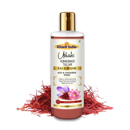 Image of Khadi Kumkumadi Face Wash 200ml | Herbal & Natural | Deep Cleansing & Purifying | SLS & Paraben Free | Ayurvedic Skin Rejuvenation | All Skin Types | Radiant Skin Face Wash for Women & Men