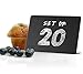 20 Pack Rustic Mini Chalkboard Signs - Easy To Write And Wipe Out - For Liquid Chalk Markers And Chalk - Small Plastic Message Board Signs - Table Numbers - Food Labels For Party - Small Chalkboard