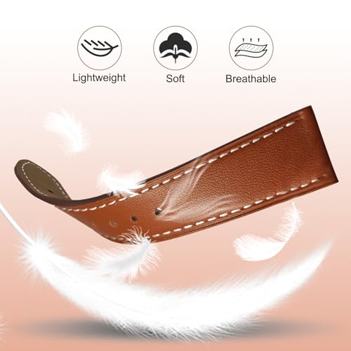 22mm Premium Italy Leather Watch Bands Compatible with Samsung Watch 3 45mm, Galaxy 46mm, Gear S3 Frontier, Quick Release Wear-resistant Leather Watch Straps Replacement Band for Women Men
