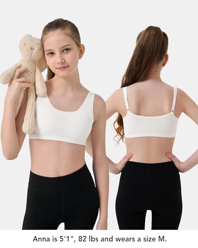 Cloudcozy Training Bras for Girls 10-16 with Adjustable Straps, Tween Sports Seamless Bras with Removeable Pads2