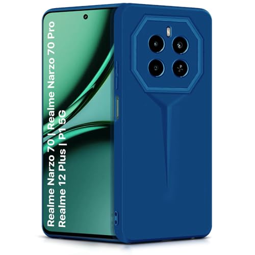 Image of WOW IMAGINE Slim Back Cover for Realme Narzo 70 | Realme Narzo 70 Pro | Realme 12 Plus | P1 5G | Blade Series Ultra Thin Case | Camera Protection | Soft Matte Silicone Flexible Mobile Case - Blue