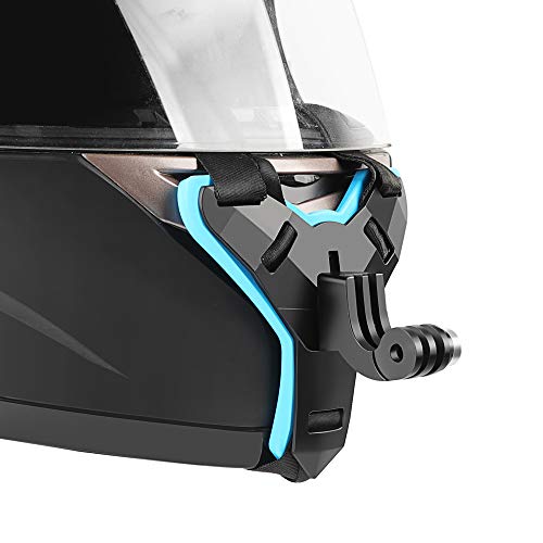 D&F Helmet Chin Mount Motorcycle Helmet Strap Bracket for GoPro Hero 12/11/10/9/8/HERO7/6/5/4/3,DJI Osmo Action/YI/Akaso/Apeman/Acrosstour Action Camera for Bikers, Motorcyclist, Skiing