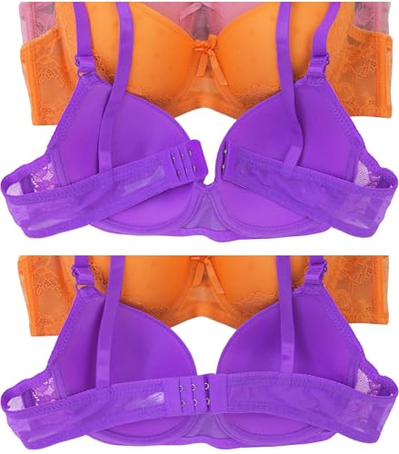 Image of ToBeInStyle Women's Pack of 6 Padded Assorted Styles Supportive Bras Cup Size - A to DDD