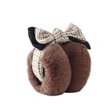 ALOEU Orejeras for mujer, piel sintética de conejo, cubierta for colgar en la oreja, gorros cálidos for invierno, orejeras de piel for adultos (Color : Brown, Size : 1SIZE)