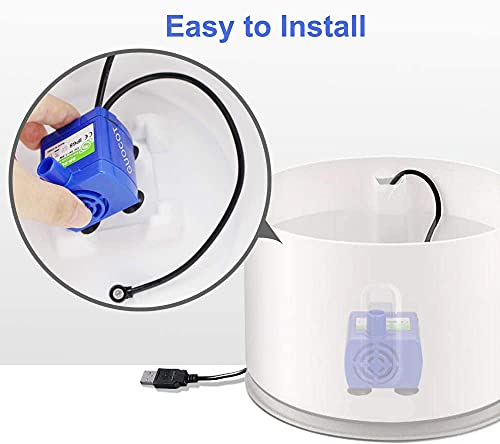 Bomba para fuente de agua para gatos, 5V, con adaptador USB miniatura 7