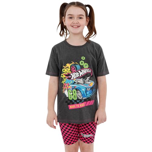 Image of Hot Wheels Shirt And Shorts | Girls Summer Outfits | Race Cars Girls Tshirts and Short Sets
