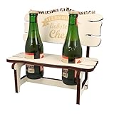 XXL Echtholz Bierbank mit Gravur Liebster Chef|Holzbank für 2 Bierflaschen|Hochzeitsgeschenk für Brautpaar|Geschenke Paare|Geschenk für Pärchen|Geburtstag|Jubiläum|Proseccobank
