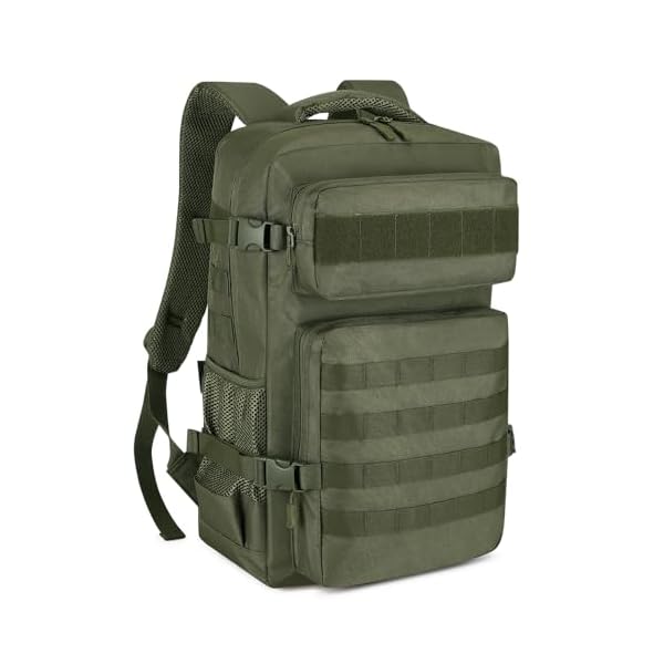 HUNTVP Tactical Backpack for Men 30L Military Backpack MOLLE Assault Pack Army Daypack Hunting Rucksack for Hiking Travel Work with Bottle Holder，Army Green