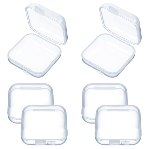 Sorcristy 6 Stück Mini Aufbewahrungsbox 3.4× 3.4×1.8 cm Box Mini Transparent Kleine Aufbewahrungsbox Boxen Klein mit Deckel Aufbewahrungsboxen für Schmuck Perlen Kleinteile