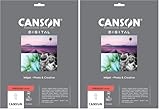 Pour impression jet d'encre CANSON Digital - Premium Luster - Pochette 20 feuilles de papier photo lustré A4-255g/m² (Lot de 2)
