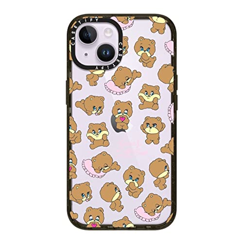 CASETiFY �C���p�N�g iPhone 14 �P�[�X [MIL�K�i���� (4x MIL-STD-810G)/2.5m����̗����������N���A] - Bears by foxy illustrations - �O���b�V�[ �u���b�N