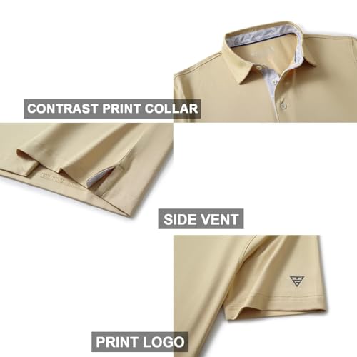Image of Mens Polo Shirts Short and Long Sleeve Casual Solid Stylish Dry Fit Performance Designed Collared Golf Polo Shirts for Men