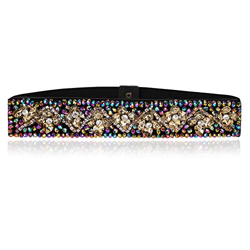 Dorchid Rhinestone Belts For Women Fashion Crystal Beaded Elastic Wide Belts For Prom Evening Dresses Multi M/L #TOP11
