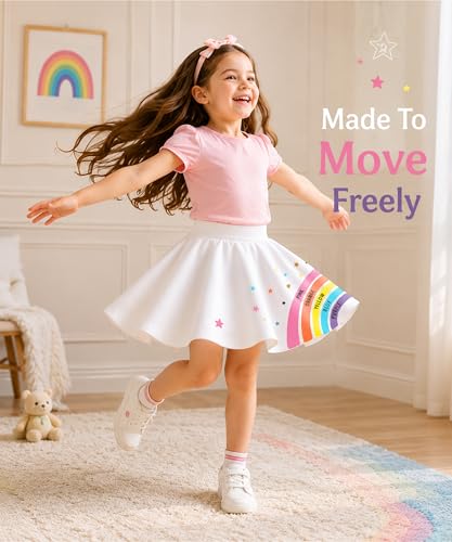 Image of KYDA KIDS Girls 100% Pure Cotton Skater Skirt with Attached Inner Shorts | Ideal for Summer Sports, Play & Casual Wear | Comfortable Fit for Girls Aged 2-16 Years